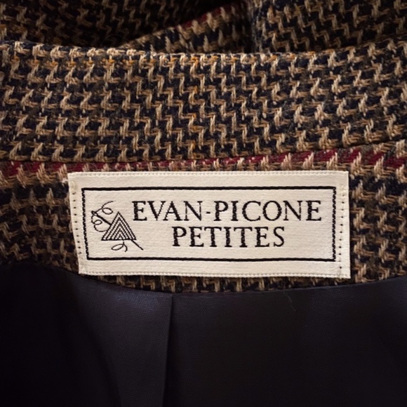 VTG Wool Houndstooth Double Breasted Blazer Jacket 10 Petite - Picture 7 of 12